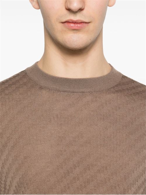 T-shirt in maglia uomo Emporio Armani marrone EMPORIO ARMANI | EM004741AF24573U6285